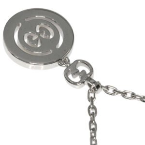 GUCCI Necklace K18WG Silver Icon Toile Diamond | AlmaBagz
