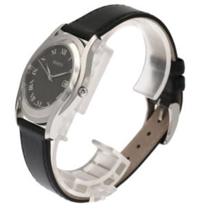 GUCCI Watches Quartz Stainless Steel, Leather black 5500M black dial mens Used | AlmaBagz