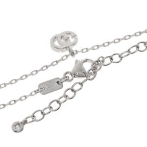 GUCCI Necklace K18WG Silver GG Running 1P Diamond | AlmaBagz