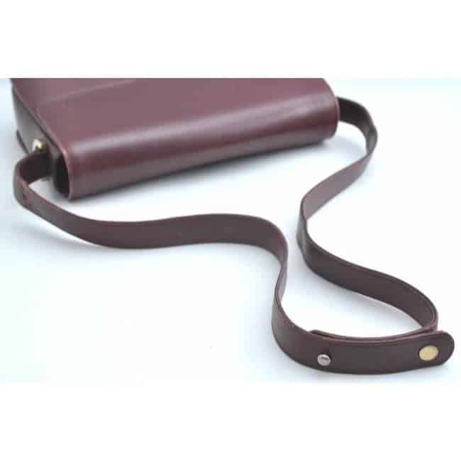 Gucci Bordeaux Leather Padlock Shoulder Bag w GG Clasp | AlmaBagz