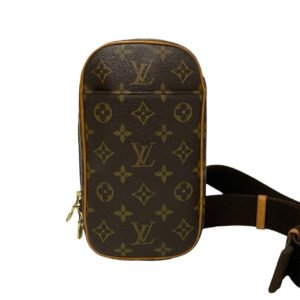LOUIS VUITTON Sling bag leather Brown Monogram Pochette Gange | AlmaBagz