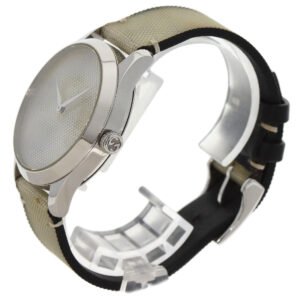 GUCCI Watches Quartz 126.4 Stainless Steel, Leather Silver G timeless hologram hologram dial mens Used | AlmaBagz