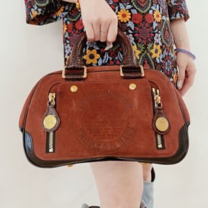 Louis Vuitton Havane brown suede stamped trunk PM Boston speedy | AlmaBagz