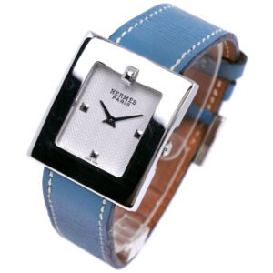 HERMES Watches Quartz BE1.210 Stainless Steel , Leather light blue Belt watch White dial Women Used | AlmaBagz