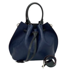 LOUIS VUITTON Shoulder Bag leather Navy Monogram Mahina Girolatta | AlmaBagz