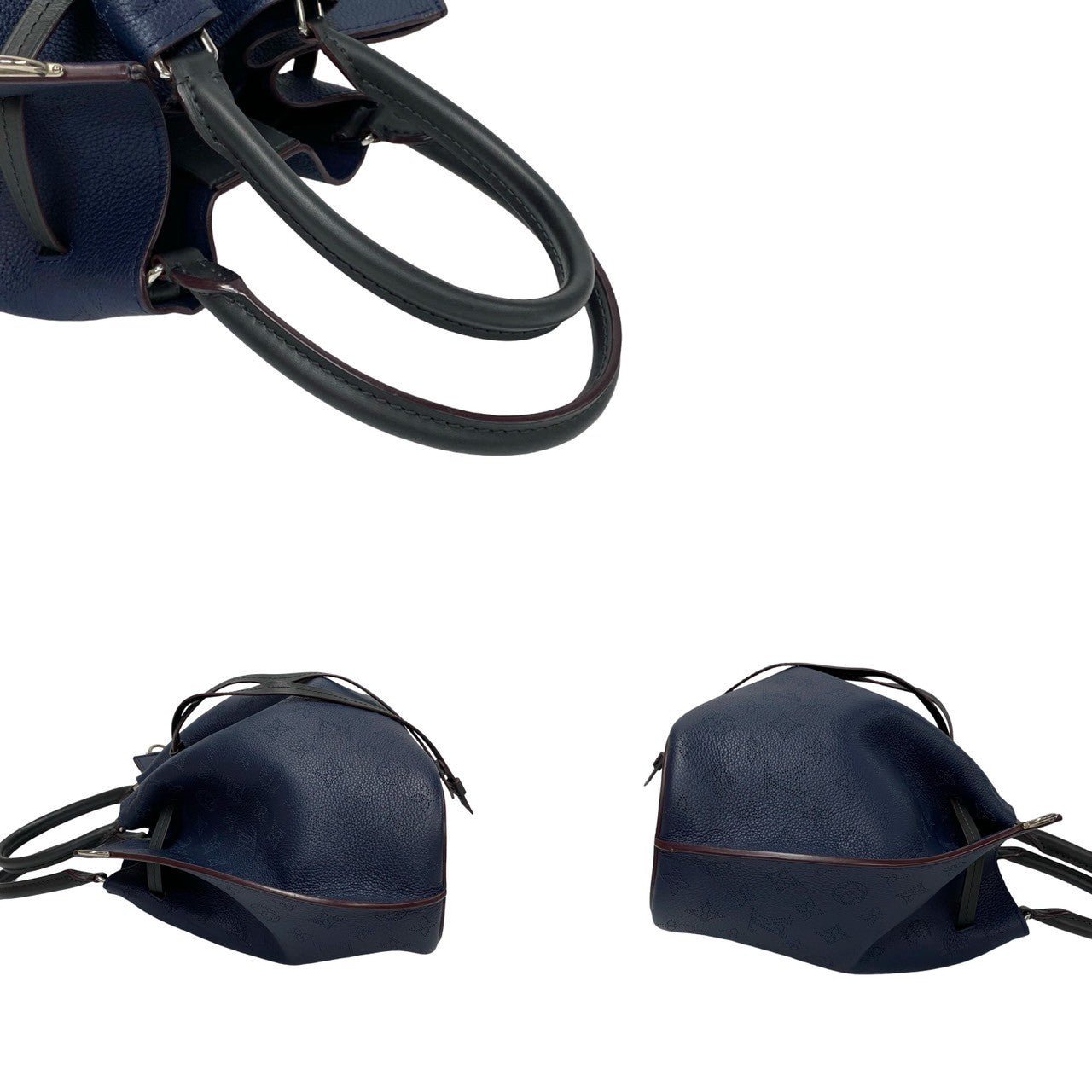 LOUIS VUITTON Shoulder Bag leather Navy Monogram Mahina Girolatta | AlmaBagz - Image 5