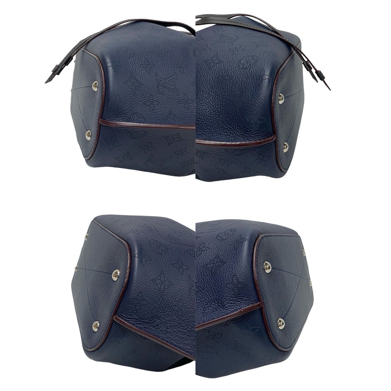 LOUIS VUITTON Shoulder Bag leather Navy Monogram Mahina Girolatta | AlmaBagz - Image 6