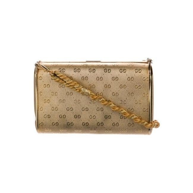 Gucci Clutch Guccissima Two Way Clutchcross Multi Tonal Accents Rose Gold W Logo Print Metal Cross B | AlmaBagz
