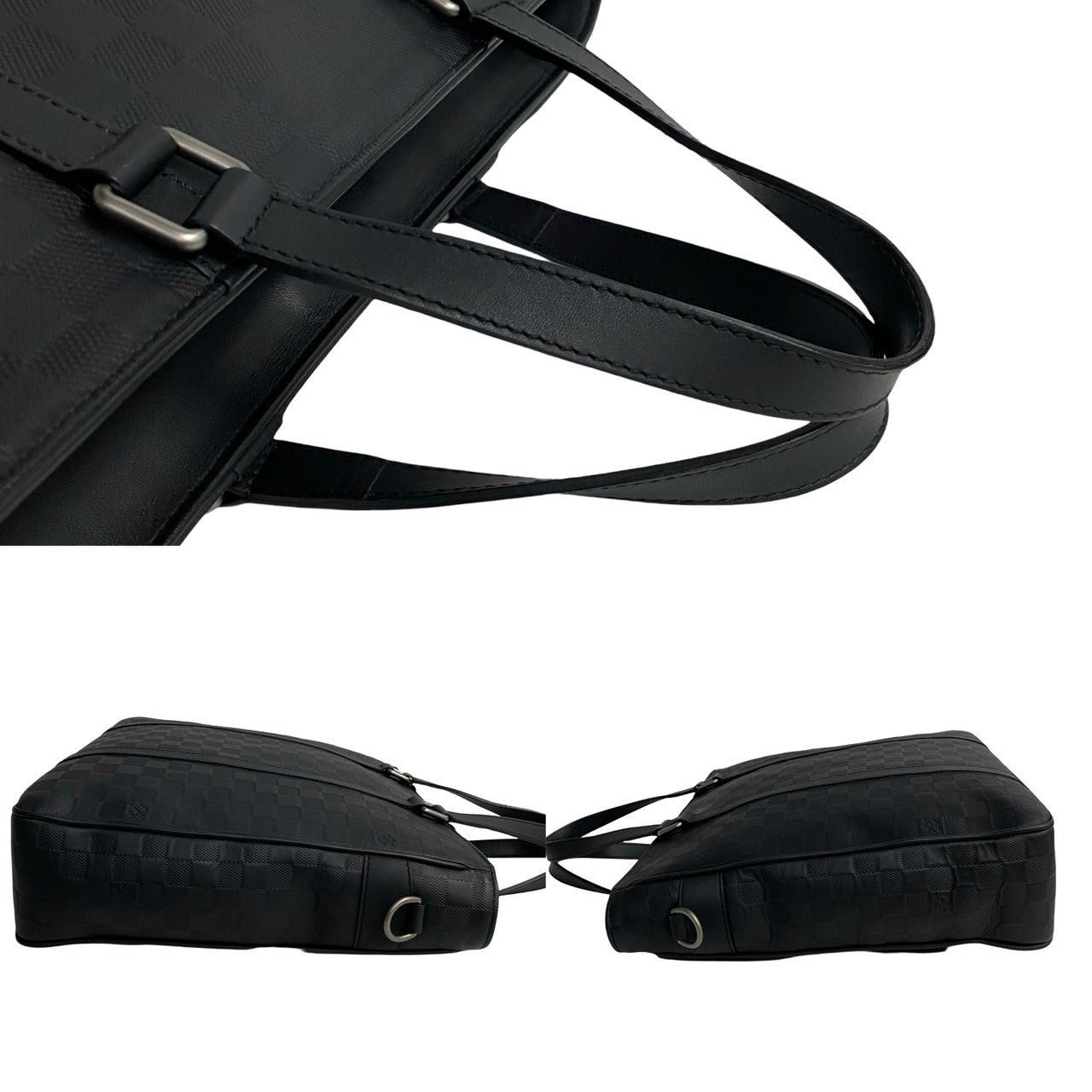 LOUIS VUITTON Shoulder Bag leather black Damier Anfini Tadao PM | AlmaBagz - Image 5