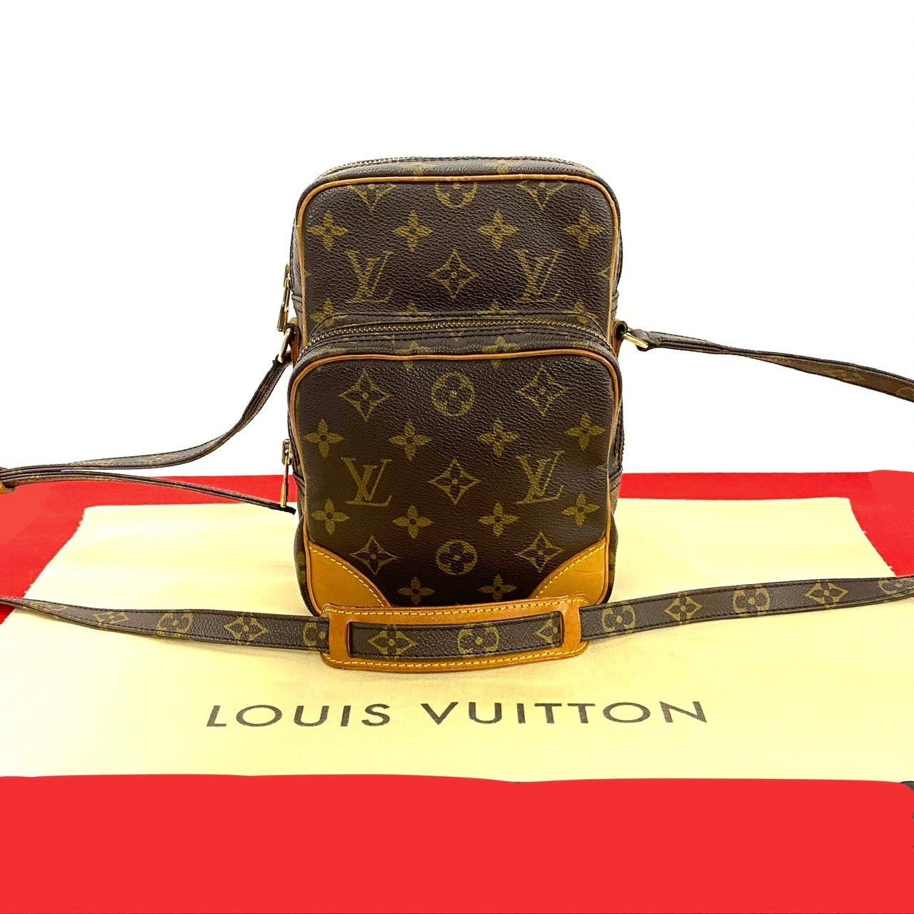 LOUIS VUITTON Shoulder Bag leather Brown Monogram Amazone | AlmaBagz - Image 9
