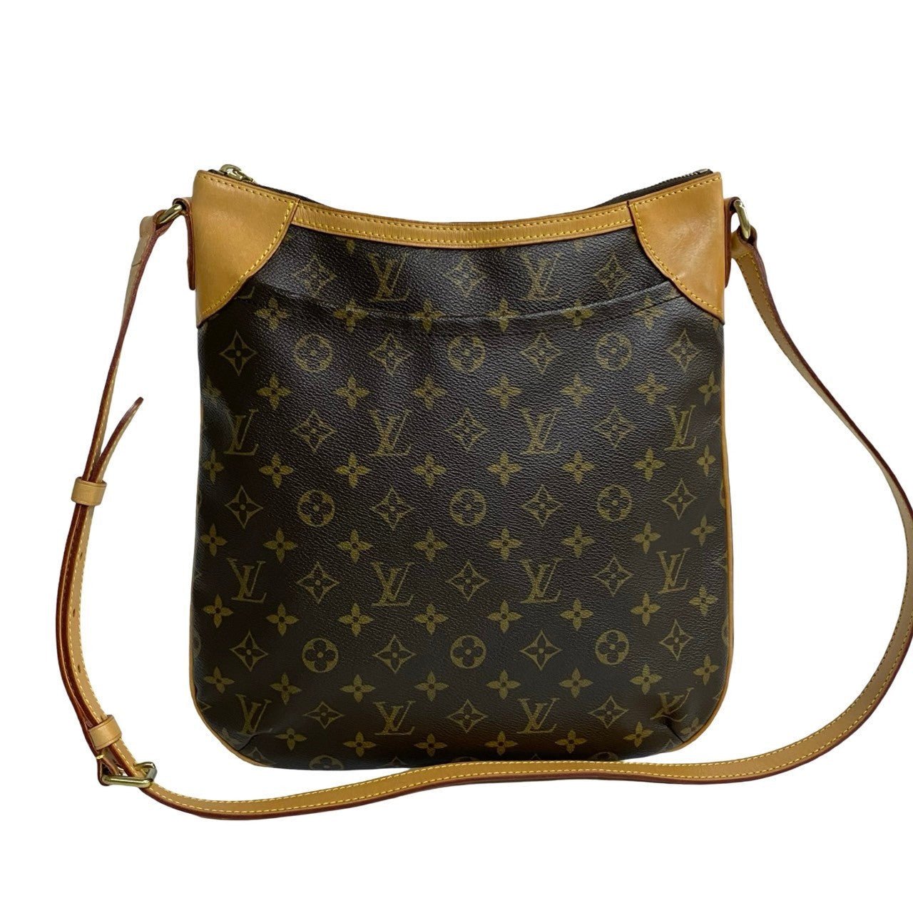 LOUIS VUITTON Shoulder Bag leather Brown Monogram Odeon MM | AlmaBagz