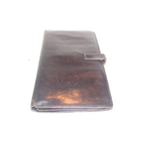 Gucci Black Leather With Chrome Jackie O Style Push Button Closure Checkbook Size Wallet | AlmaBagz