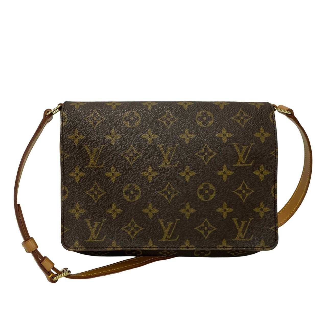 LOUIS VUITTON Shoulder Bag leather Brown Monogram Musette tango | AlmaBagz