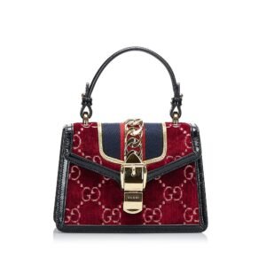 Gucci Sylvie Mini Red Velvet | AlmaBagz