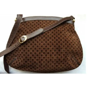 Gucci Vintage Brown Leather And Gg Leather Hobo Bag | AlmaBagz
