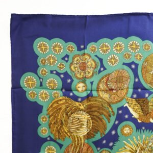 HERMES scarf silk Blue Carre90 Women Used | AlmaBagz