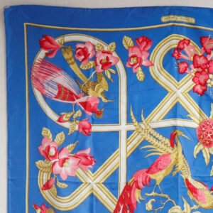 HERMES scarf silk Blue caraibes / Caribbean Carre90 Women Used | AlmaBagz