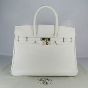 Hermes Birkin 35cm Togo Leather Handbags White Gold | AlmaBagz