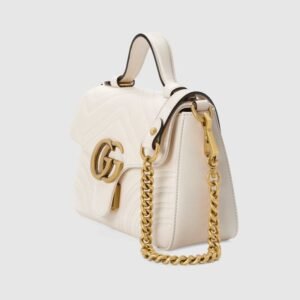 Gucci GG Marmont Mini Top Handle Bag in White | AlmaBagz
