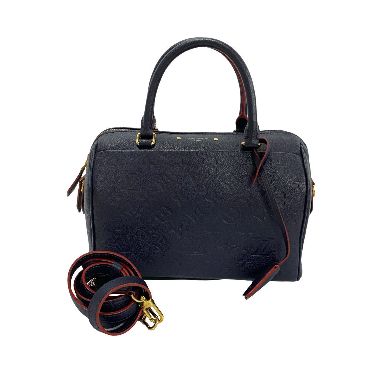 LOUIS VUITTON Shoulder Bag leather Navy Monogram Ann Platt Speedy bandouliere | AlmaBagz
