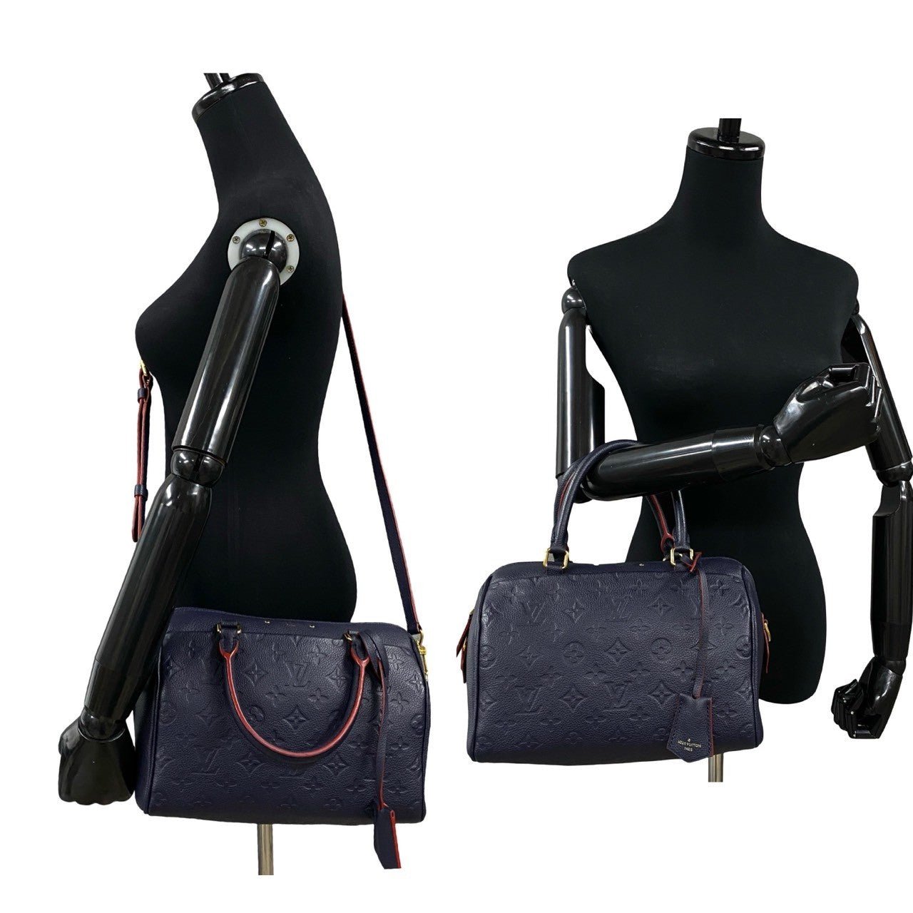 LOUIS VUITTON Shoulder Bag leather Navy Monogram Ann Platt Speedy bandouliere | AlmaBagz - Image 2