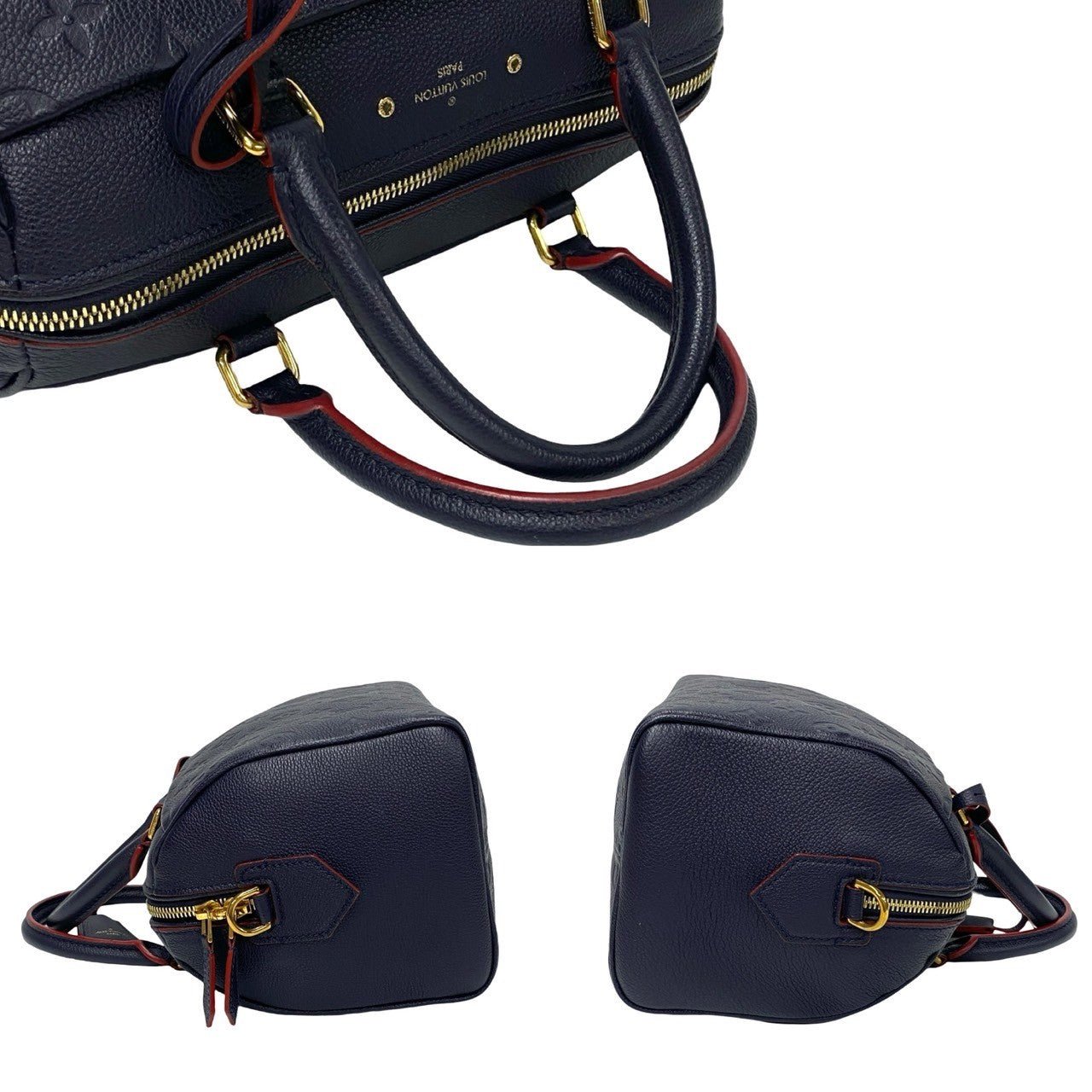 LOUIS VUITTON Shoulder Bag leather Navy Monogram Ann Platt Speedy bandouliere | AlmaBagz - Image 5