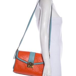 Gucci Orange & Blue Medium GG Aria Collection Cross-Body | AlmaBagz