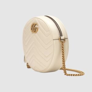 Gucci GG Marmont Mini Round Shoulder Bag White | AlmaBagz