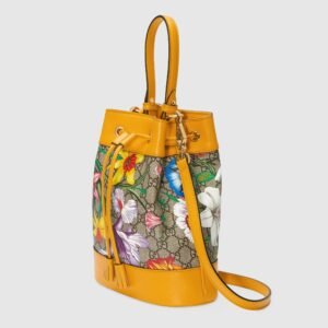 Gucci Ophidia GG Flora Small Bucket Bag Yellow | AlmaBagz