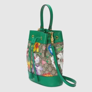 Gucci Ophidia GG Flora Small Bucket Bag Green | AlmaBagz