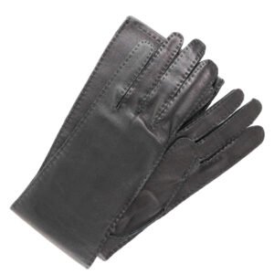 HERMES gloves 001772G-01-065 Calf leather black Glove Women 6 1/2 Used | AlmaBagz