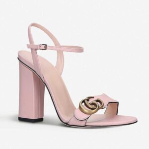 Gucci GG Marmont Block Heel Sandal in Perfect Pink | AlmaBagz