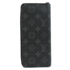 LOUIS VUITTON Long Wallet Purse M62295 Monogram Eclipse black Zippy wallet Vertical mens Used | AlmaBagz