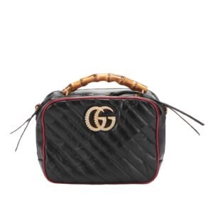 Gucci Small GG Marmont Torchon Bamboo Satchel | AlmaBagz