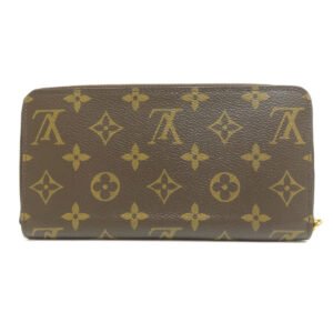 LOUIS VUITTON Long Wallet Purse M42616 Monogram canvas Brown Zippy Wallet Monog Lamb Women Used | AlmaBagz