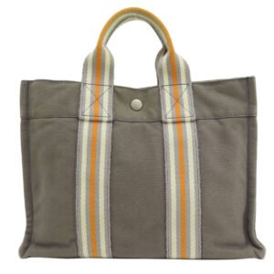 HERMES Handbag canvas gray Sack Fool Toe PM 2001 Ginza Limited Women Used | AlmaBagz