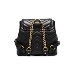 Gucci Marmont Quilted Leather Backpack in Black | AlmaBagz
