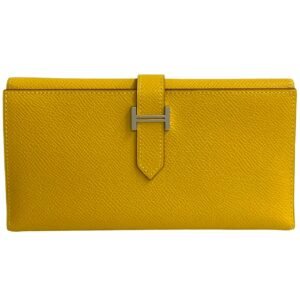 HERMES Bifold Wallet Epsom yellow Behan Dupri | AlmaBagz
