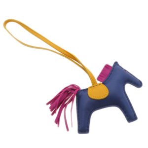 HERMES key ring Anemiro Navy Rodeo Charm PM Women Used | AlmaBagz