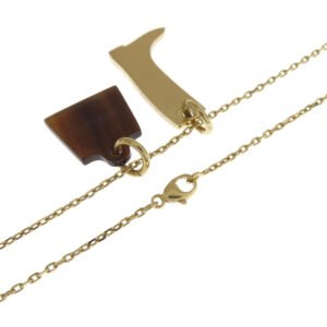 HERMES Necklace Metal, Buffalo Horn gold Amulet Marokiniye PM Women Used | AlmaBagz