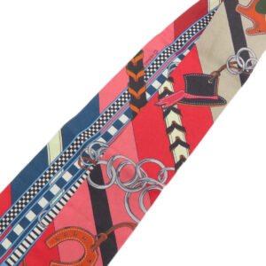 HERMES scarf silk Red Twilly Women Used | AlmaBagz