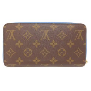 LOUIS VUITTON Long Wallet Purse M63894 Monogram canvas Brown Zippy Wallet Monogram Blue Jean Women Used | AlmaBagz