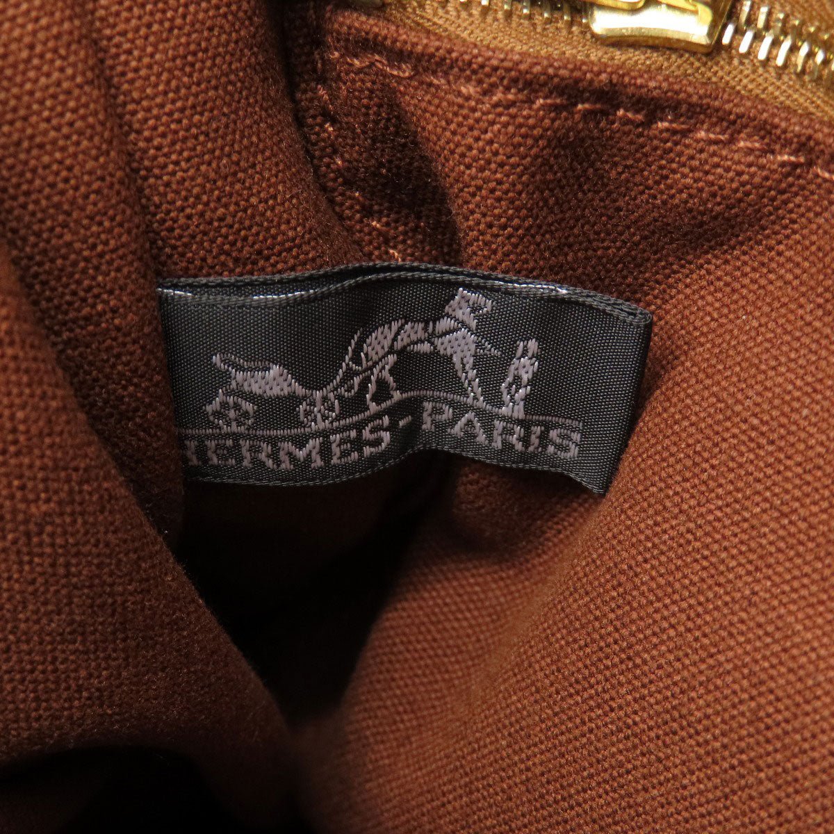 HERMES Handbag canvas Brown Sack Fool Toe PM Women Used | AlmaBagz - Image 5