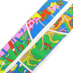 HERMES scarf silk white Twilly Women Used | AlmaBagz