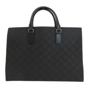 GUCCI Handbag 190630 Nylon canvas black Briefcase GG Outlet Women Used | AlmaBagz