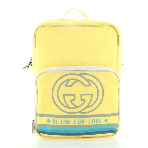 Gucci 80's Patch Nylon Backpack in Yellow | AlmaBagz - Image 6