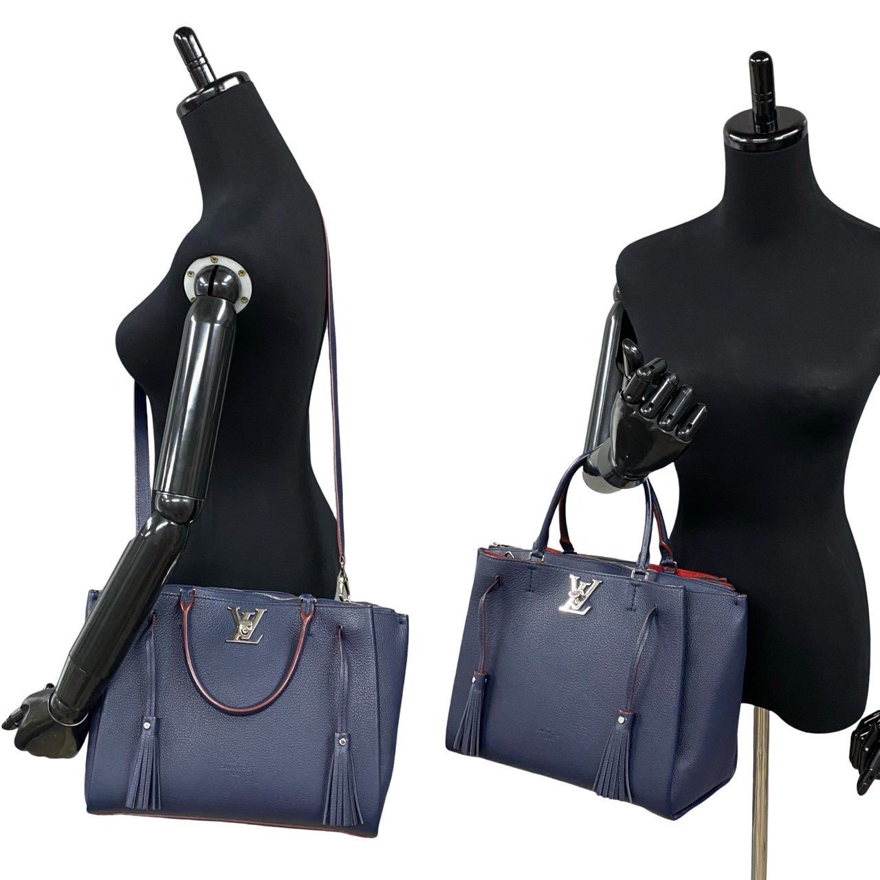 LOUIS VUITTON Shoulder Bag leather Navy Rock meat | AlmaBagz - Image 2