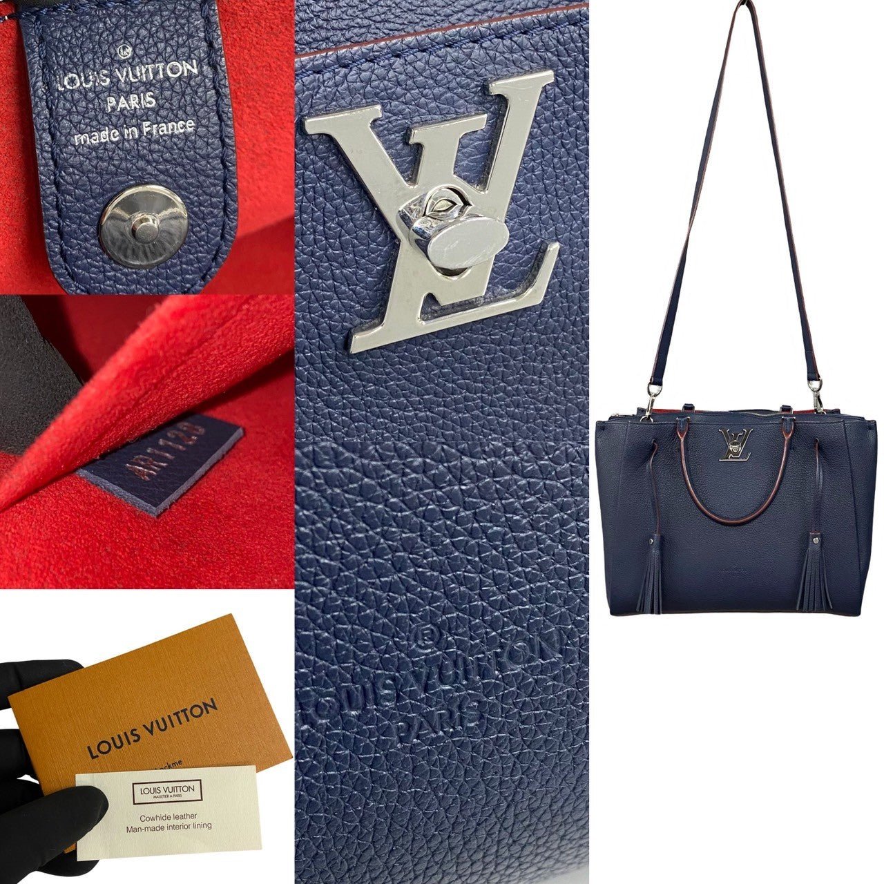 LOUIS VUITTON Shoulder Bag leather Navy Rock meat | AlmaBagz - Image 3