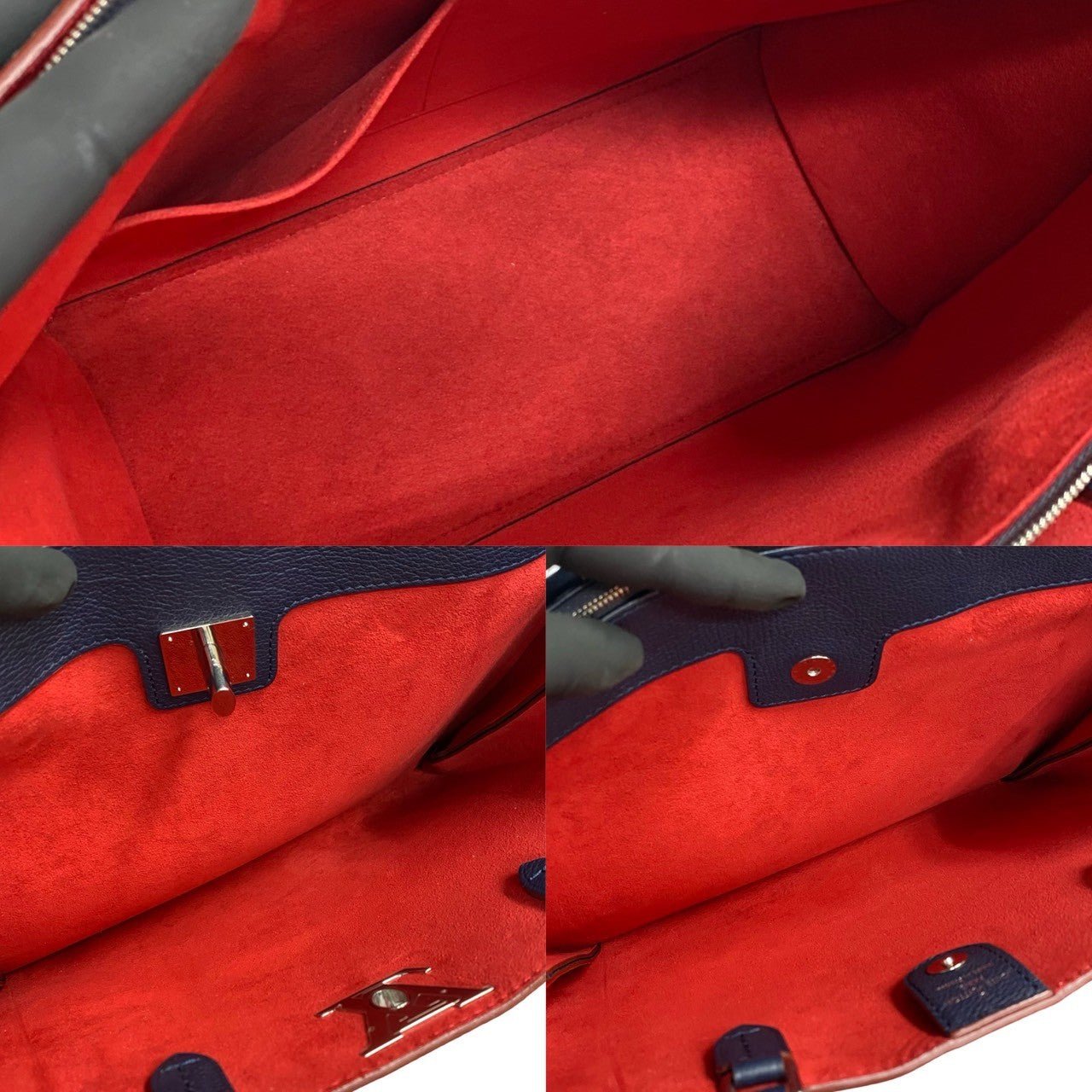 LOUIS VUITTON Shoulder Bag leather Navy Rock meat | AlmaBagz - Image 8