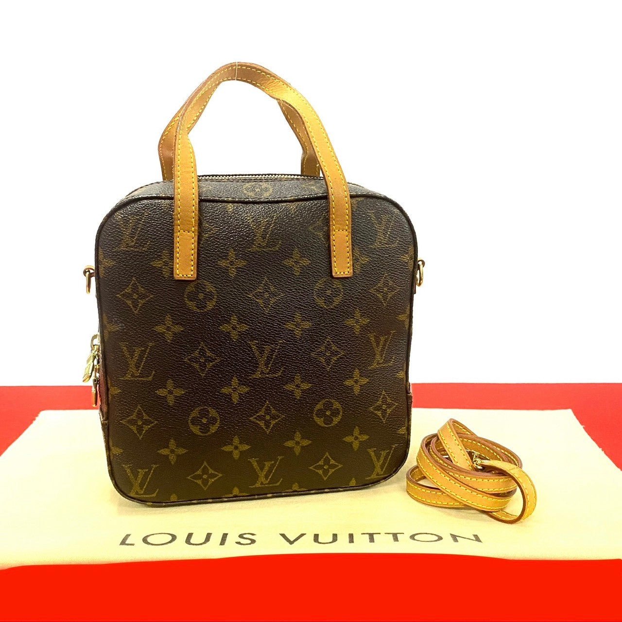 LOUIS VUITTON Shoulder Bag leather Brown Monogram Spontini | AlmaBagz - Image 9